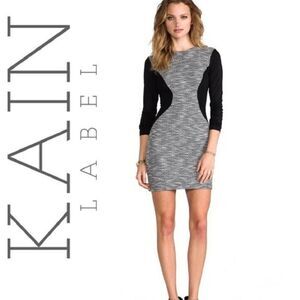 KAIN Label womens gray colorblock knit sweater sheath dress size small s